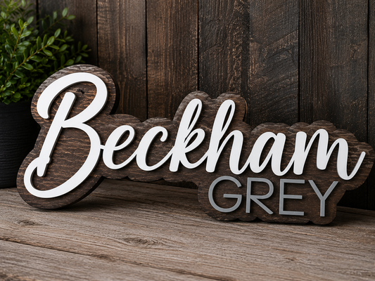 Engraved Wood Nursery Name Sign